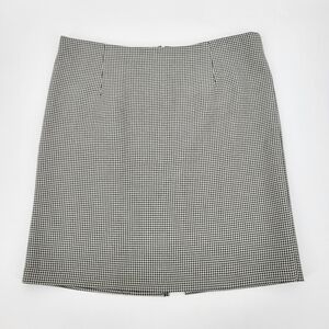 Vintage Moda International Houndstooth Mini Skirt High Rise Zip Back Black White